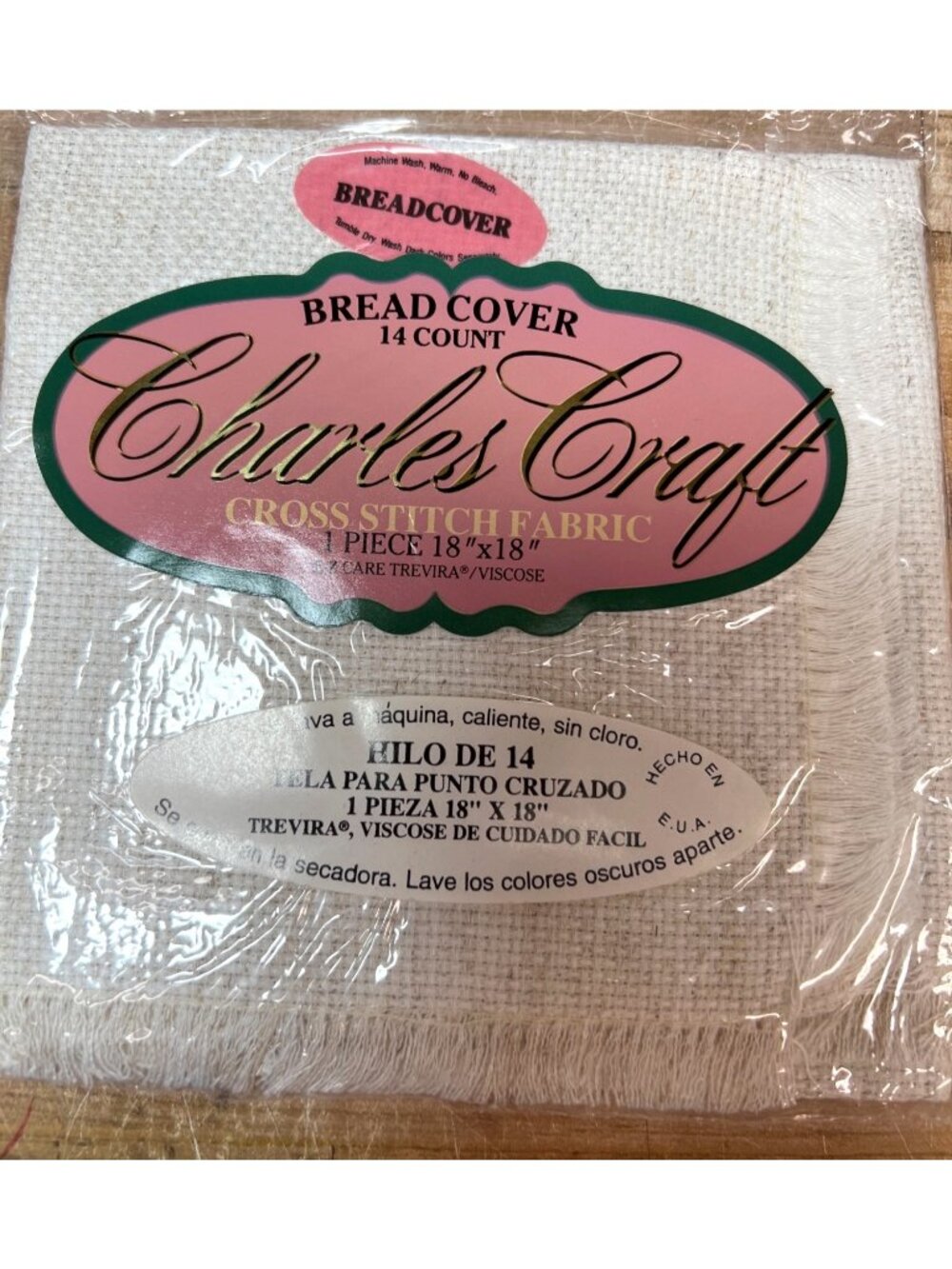 Charles Craft 14 Count Bread Cover Cross Stitch Fabric 18"x18"